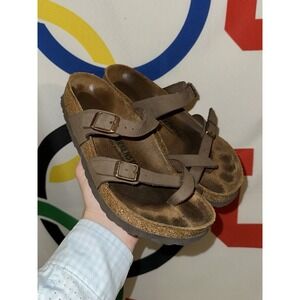 Birkenstock Mayari Sandals 38 Womens 7-7.5 Brown Leather Slip On